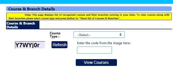 Viewing Courses & Branch Details
