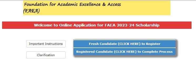 Process To Apply Online Under FAEA Scholarship 